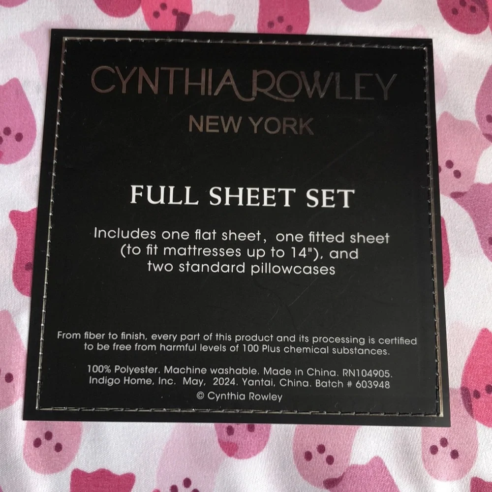 Cynthia Rowley PINK GHOSTS Halloween Sheet Set - FULL